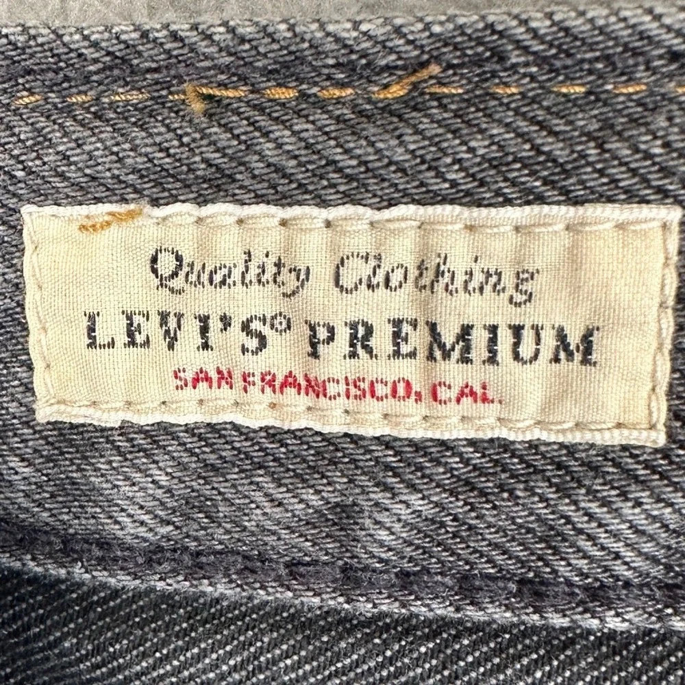 Levis Premium 501 93 XX Shorts Mens 38 Grey Denim Raw Hem Denim Jean Button Fly